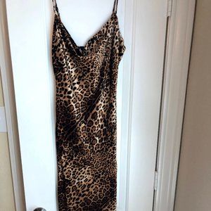 Cheetah Print Cowl Neck with Slit